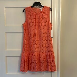 London Times coral lace dress, size 14